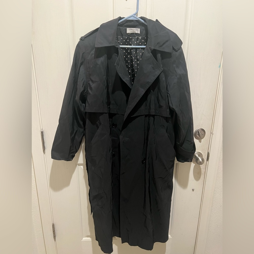 VINTAGE‎ FORECASTER OF BOSTON TRENCH RAINCOAT, BLACK,
